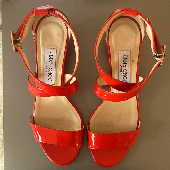 Jimmy Choo Sandals Size 37.5 Red - Picture 2 of 6